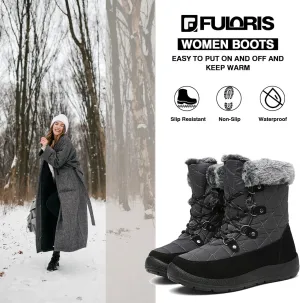 Women's Waterproof Winter Snow Boots Warm Insulation Outdoor Cold Weather Boot for Women Lightweight Fur Lined Non Slip