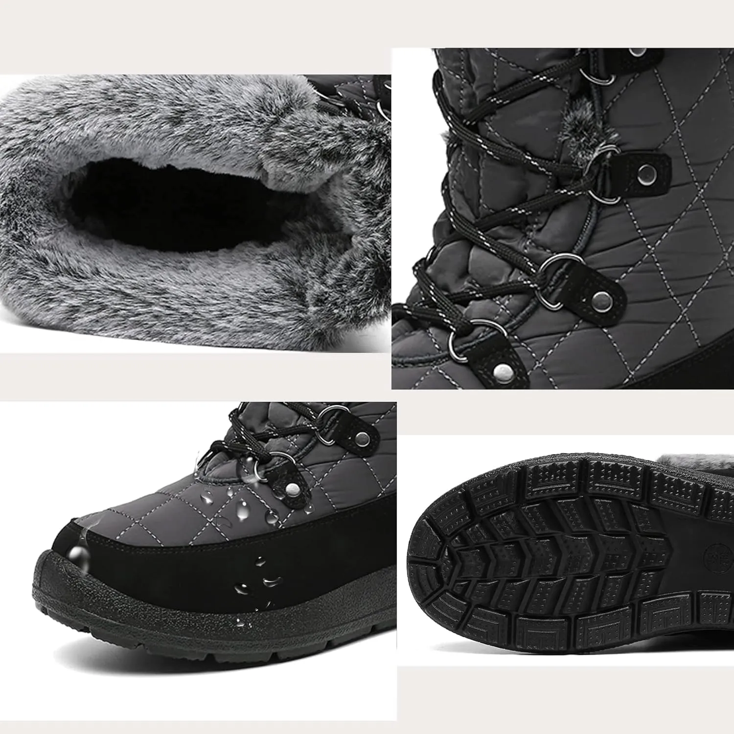 Women's Waterproof Winter Snow Boots Warm Insulation Outdoor Cold Weather Boot for Women Lightweight Fur Lined Non Slip