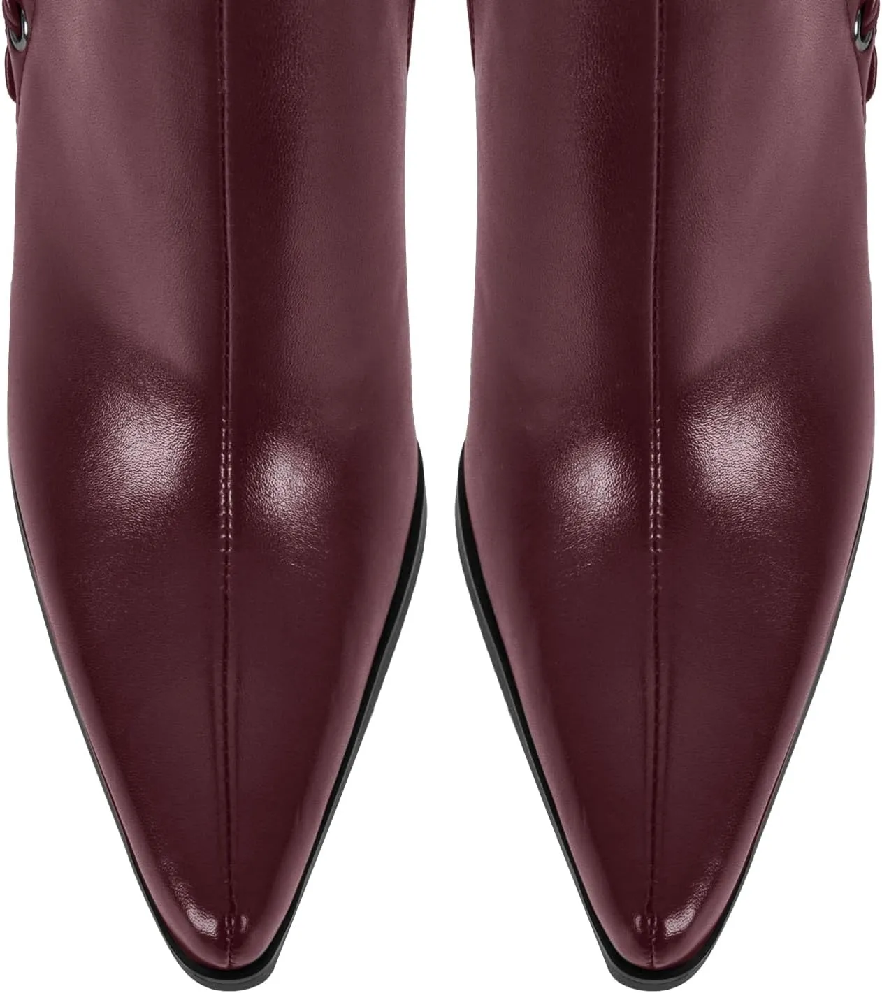 Women's Zip Up Mid Calf Boots Pointy Toe Faux Leather Stilettos High Heels