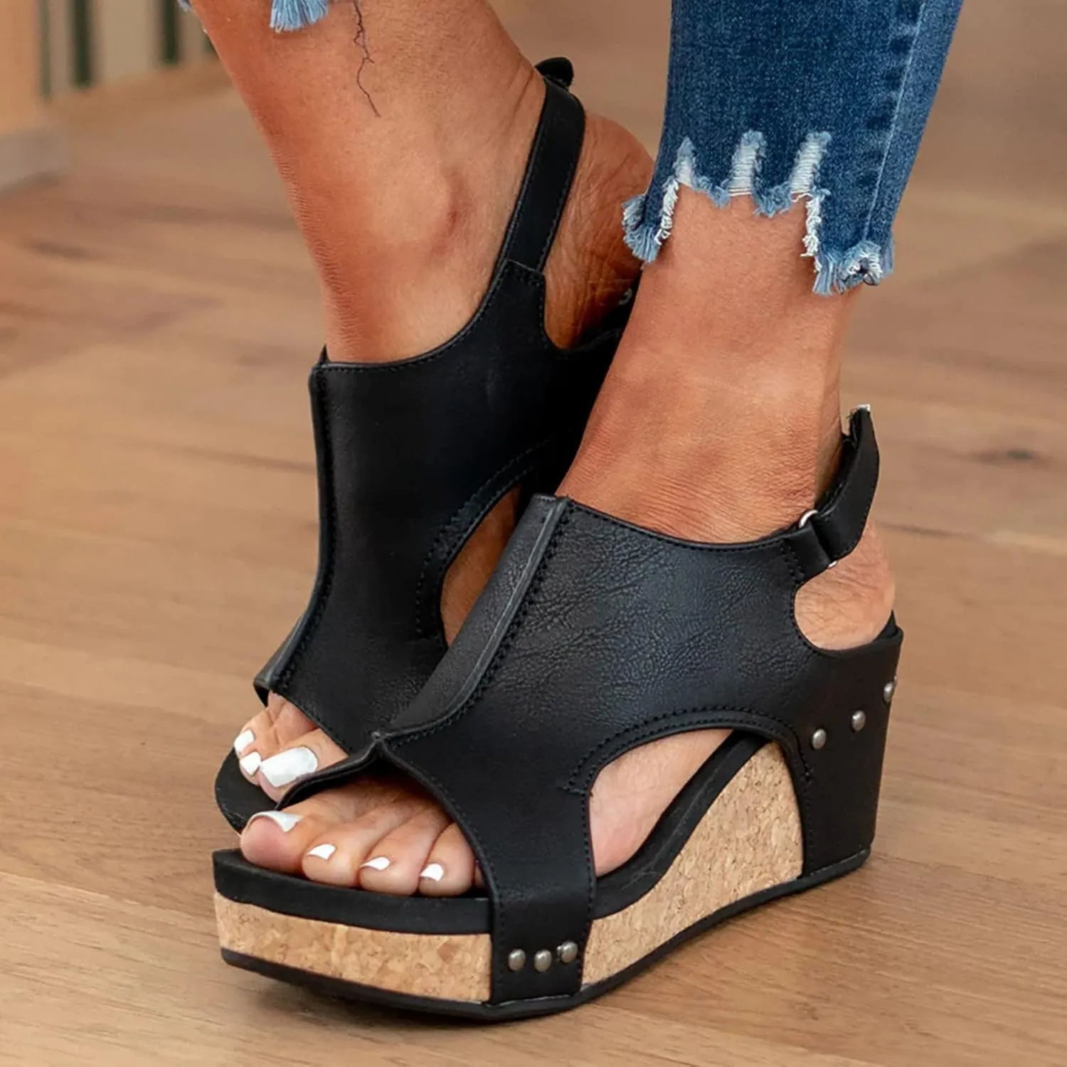 Womenyiaor Wedge Sandals for Women, Women's Platform Sandals Wedge Heel Sandals Ankle Strap Open Toe Sandals Casual Summer Dressy Espadrilles Wedges Shoes Ladies Sandals