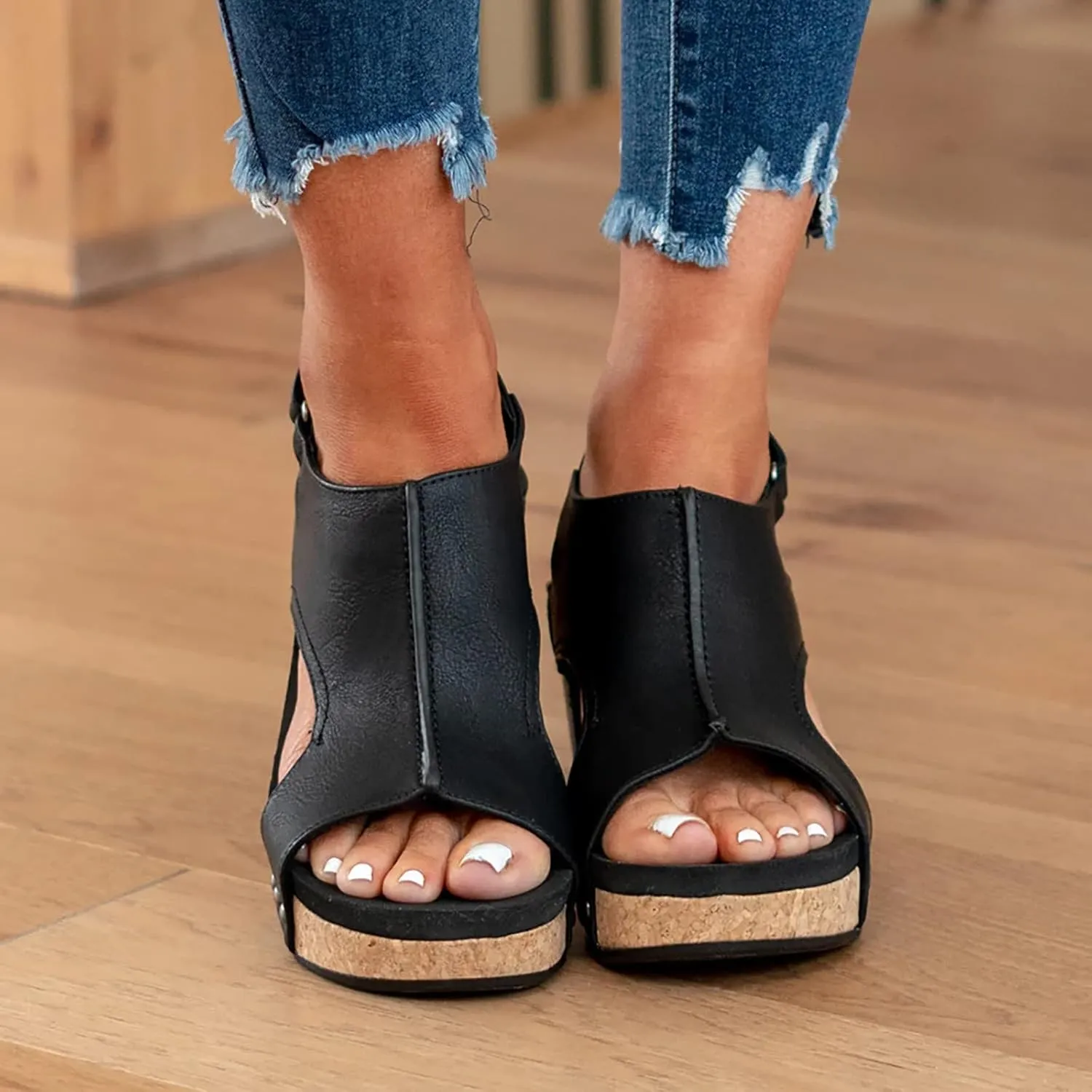 Womenyiaor Wedge Sandals for Women, Women's Platform Sandals Wedge Heel Sandals Ankle Strap Open Toe Sandals Casual Summer Dressy Espadrilles Wedges Shoes Ladies Sandals