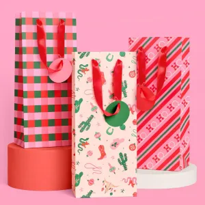 xo, Fetti Western Wine Gift Bag Set - 9 pcs | Cowboy Birthday Gift Wrap, Decorative Christmas Bag, Bachelorette Party Favor