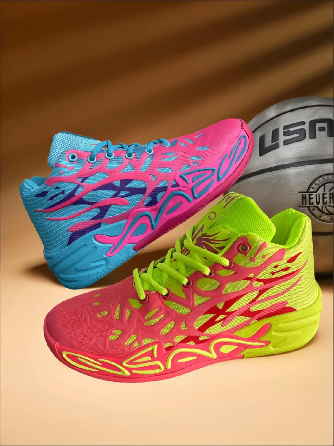 Y2K Basketball Boots Mesh Breathable Fire Stylish Shoes for Sports and Casual Wear with Unique Flame Design Mid-Top Casual Ankle