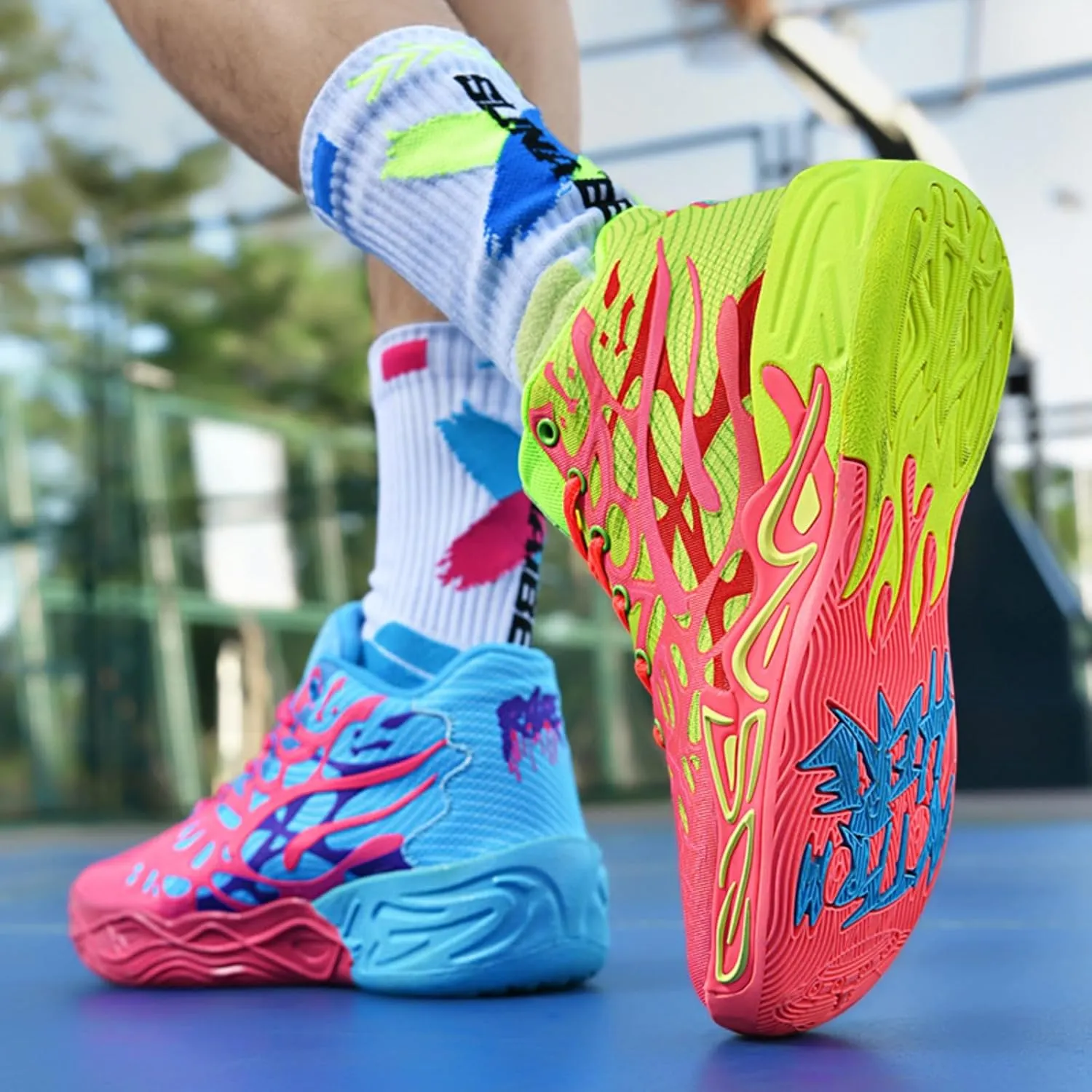 Y2K Basketball Boots Mesh Breathable Fire Stylish Shoes for Sports and Casual Wear with Unique Flame Design Mid-Top Casual Ankle