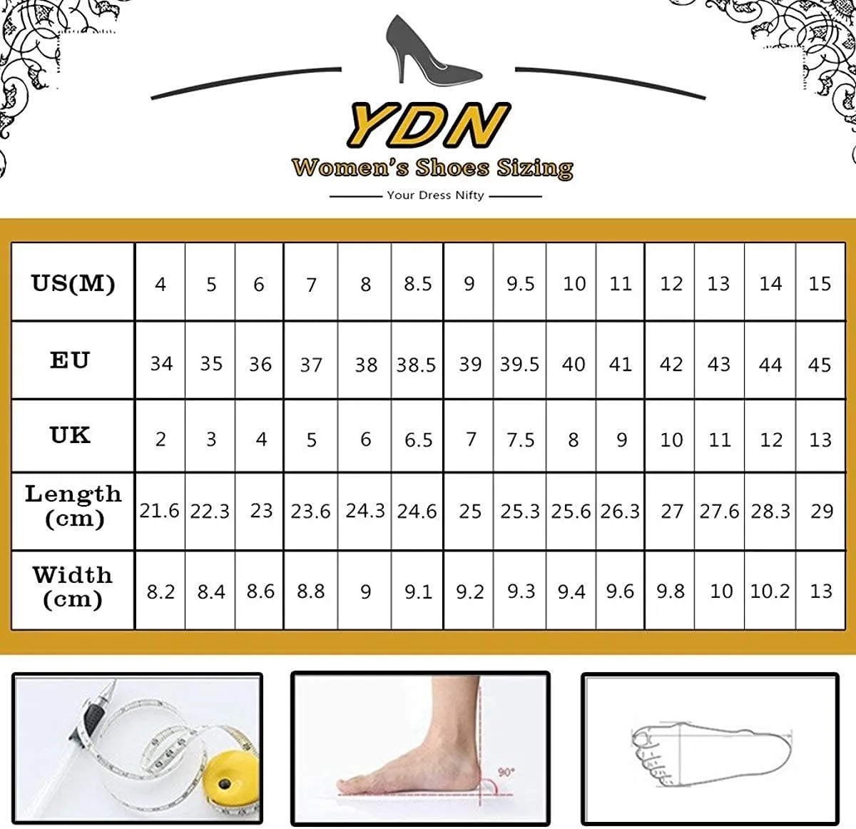 YDN Women Pointed Toe Mid Heel Clogs Mules Slip on Sandals Slide Dress Shoes Size 4-15