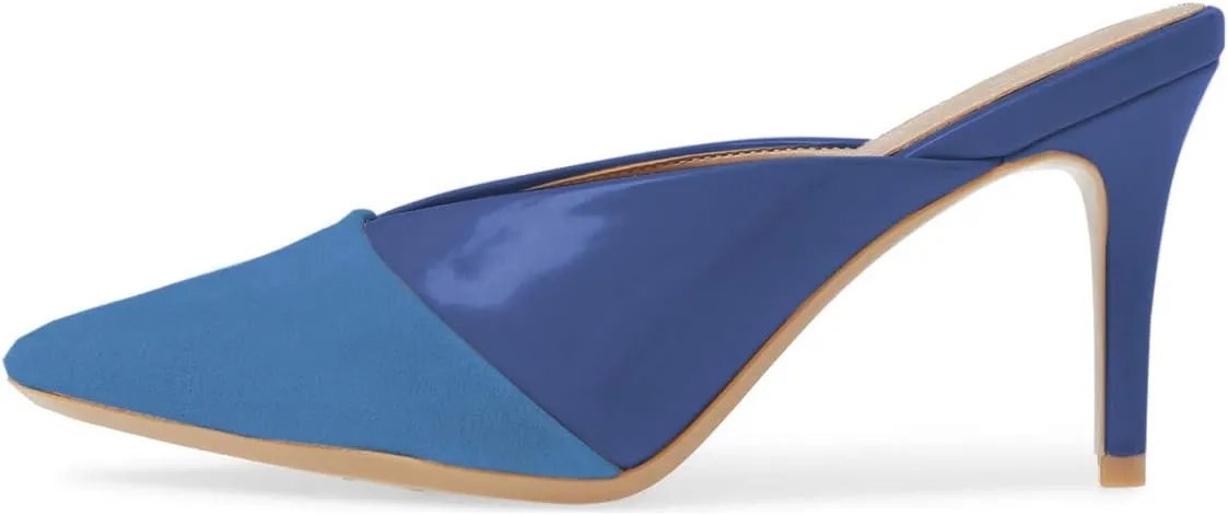 YDN Women Pointed Toe Mid Heel Clogs Mules Slip on Sandals Slide Dress Shoes Size 4-15