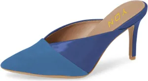 YDN Women Pointed Toe Mid Heel Clogs Mules Slip on Sandals Slide Dress Shoes Size 4-15