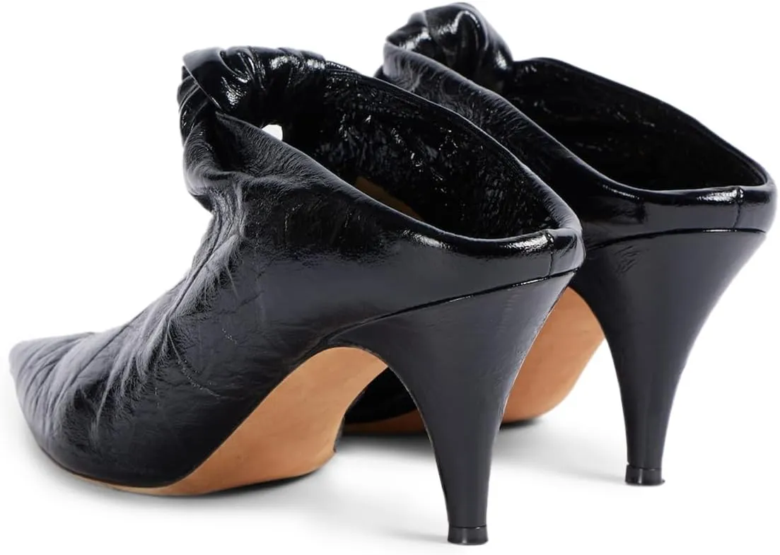 YDN Women's Pointed Toe Kitten Heeled Clogs Mules Knots Slip On Low Heel Sandals Comfy Walking Party Shoes Size 4-16 US