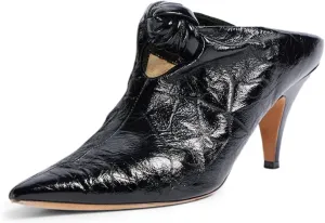 YDN Women's Pointed Toe Kitten Heeled Clogs Mules Knots Slip On Low Heel Sandals Comfy Walking Party Shoes Size 4-16 US