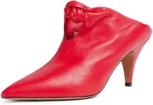 YDN Women's Pointed Toe Kitten Heeled Clogs Mules Knots Slip On Low Heel Sandals Comfy Walking Party Shoes Size 4-16 US
