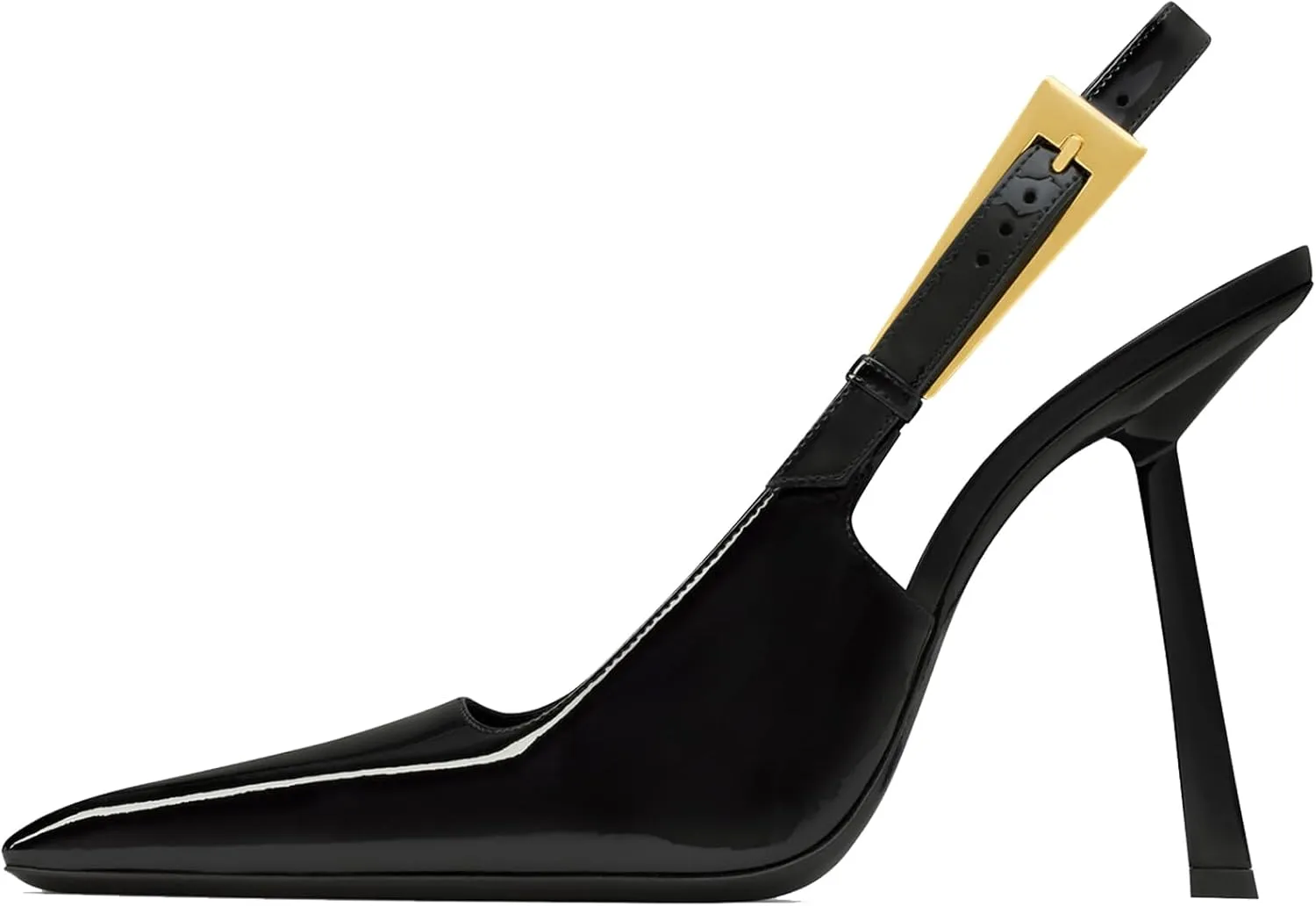 YIYA Slingback Heels Pumps Shoes for Women with Buckle Strap Slip On Closed Pointed Toe Stiletto High Heel Wedding Party Casual Dress Backless Mules Sandals