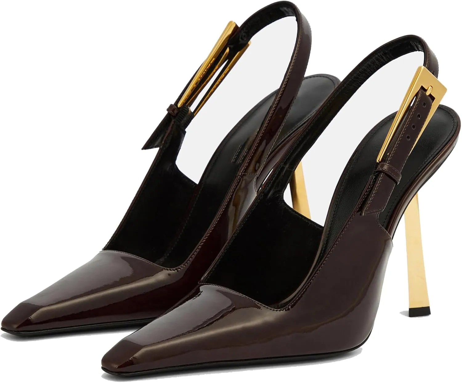 YIYA Slingback Heels Pumps Shoes for Women with Buckle Strap Slip On Closed Pointed Toe Stiletto High Heel Wedding Party Casual Dress Backless Mules Sandals
