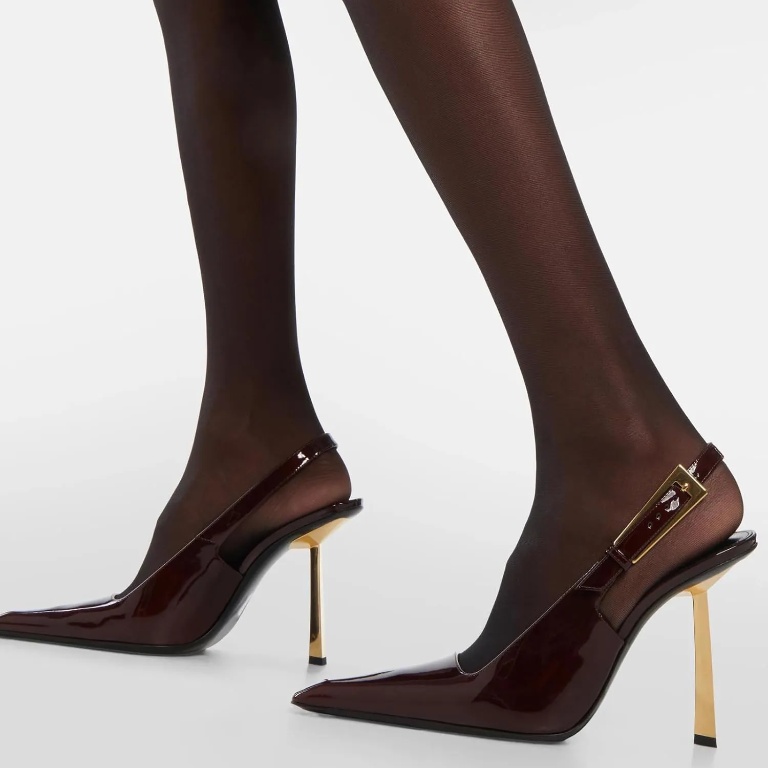 YIYA Slingback Heels Pumps Shoes for Women with Buckle Strap Slip On Closed Pointed Toe Stiletto High Heel Wedding Party Casual Dress Backless Mules Sandals