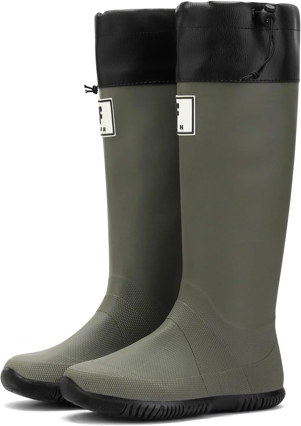 YUHITYGZGS Rain Boots Women, Waterproof Rubber Boots Men, Anti-Slip Lightweight Garden Shoes, High Knee Water Boots with Adjustable Buckle, Durable Fishing Boots Outdoor