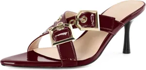 Zamikoo Womens Heeled Sandals Buckle Strappy Pointed Toe Stiletto High Heels Cross Strap Slip On Sexy Summer Dress Shoes 3 Inch