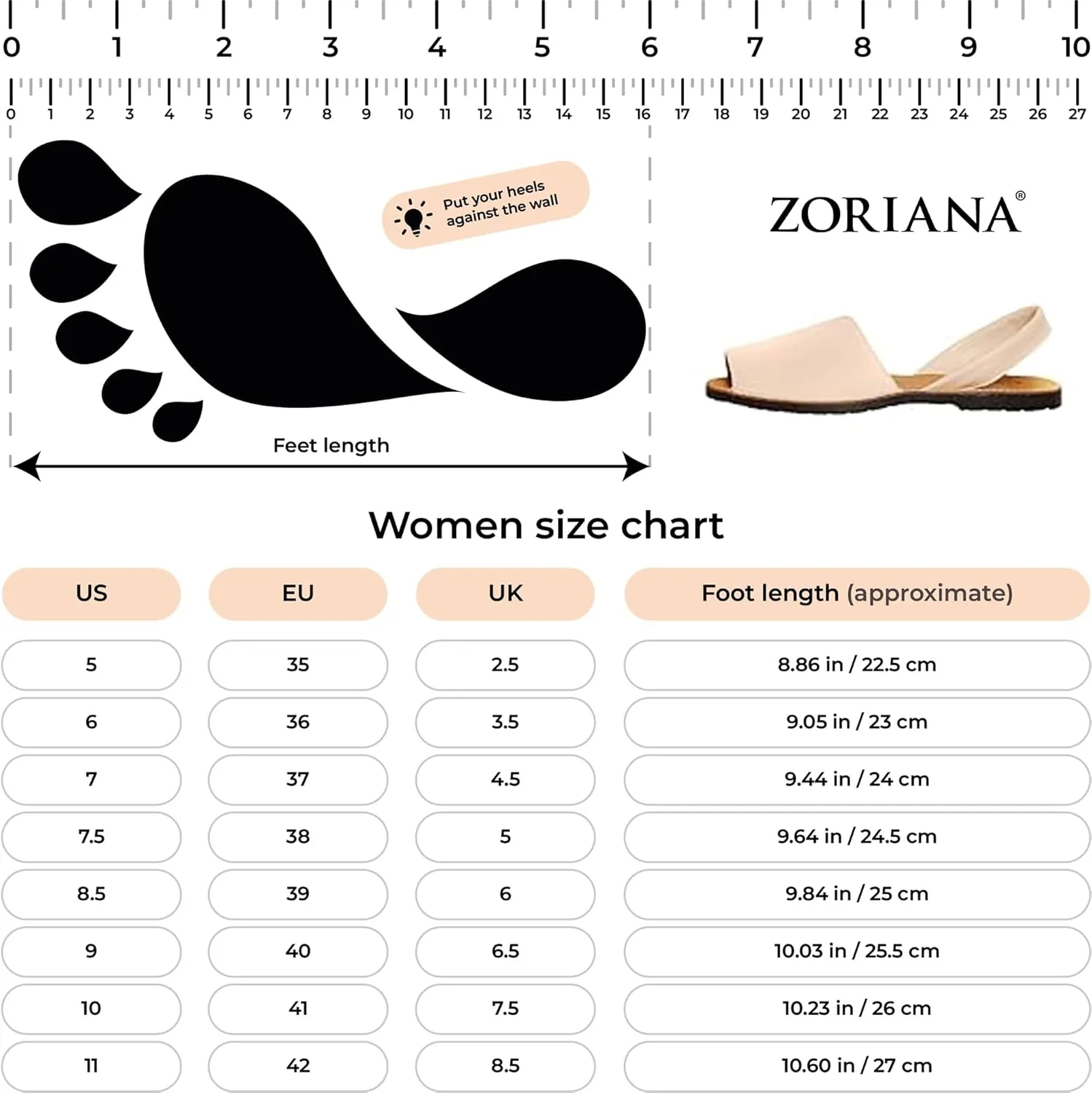 ZORIANA® Sandals for Women Handmade Leather, Dressy, Comfortable Sling Back Shoes Flat - Fashion Exclusively Made in Spain - Avarca Summer Trending Slingback Shoes 2023, 100% Spanish Genuine Leather