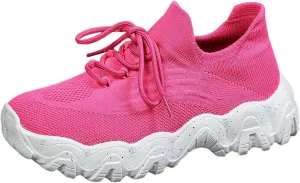 ZSpzx Platform Sneakers for Women Slip On Cushioned Footbed Knit Soft Padded Insole Arch Support Jogging Tennis Shoes Plantar Fasciitis Breathable Comfy Lightweight Daily Wear Shoe