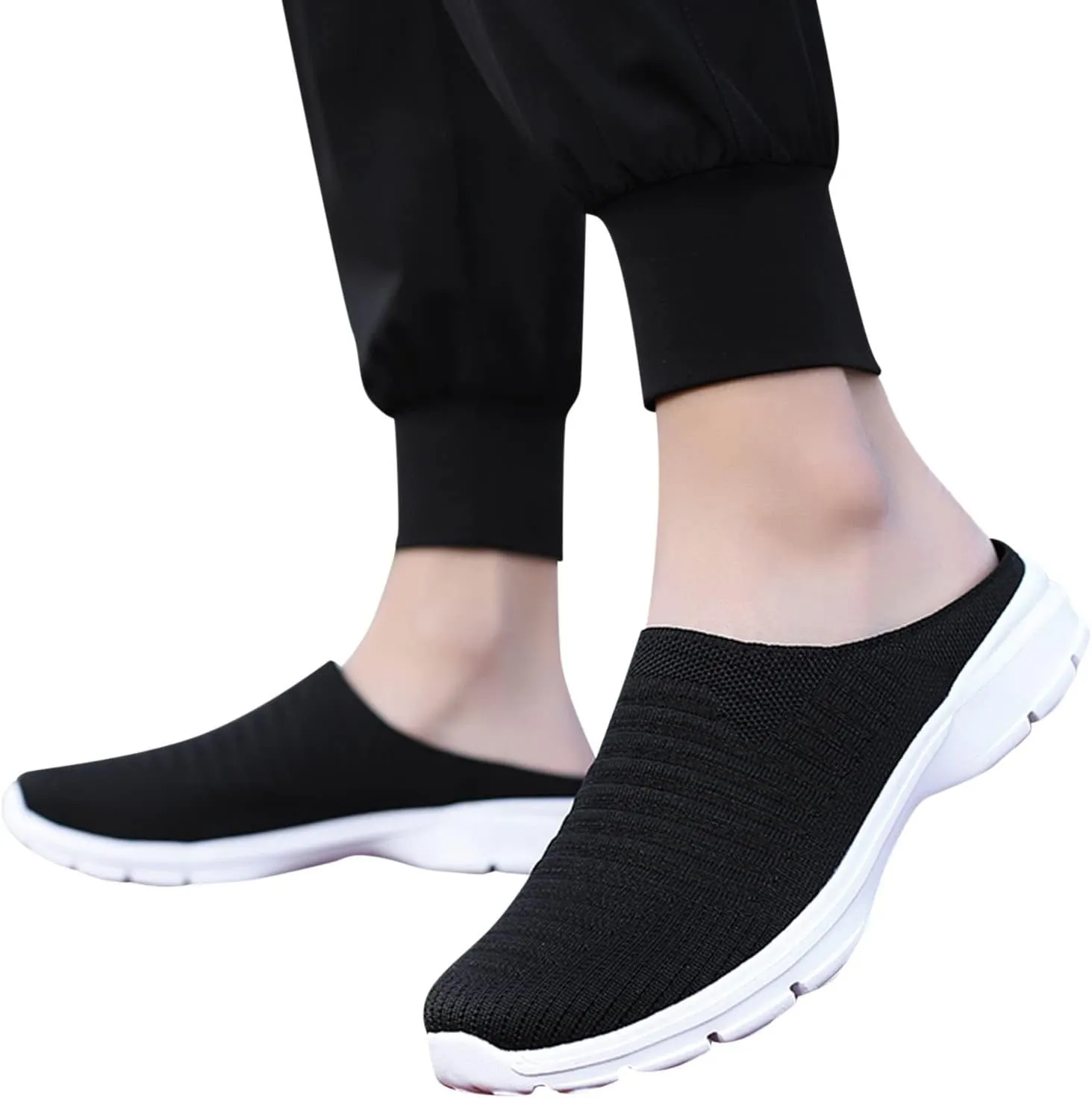 ZSpzx Womens Casual Shoes Slip On Low Top Mesh Breathable Air Cushioned Lightweight Slides Round Toe Memory Foam Closed Toe Comfortable Jogging Shoes Footwear for Daily Wear Outdoor Indoor