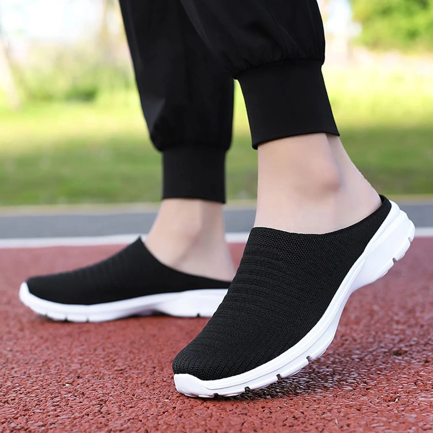 ZSpzx Womens Casual Shoes Slip On Low Top Mesh Breathable Air Cushioned Lightweight Slides Round Toe Memory Foam Closed Toe Comfortable Jogging Shoes Footwear for Daily Wear Outdoor Indoor