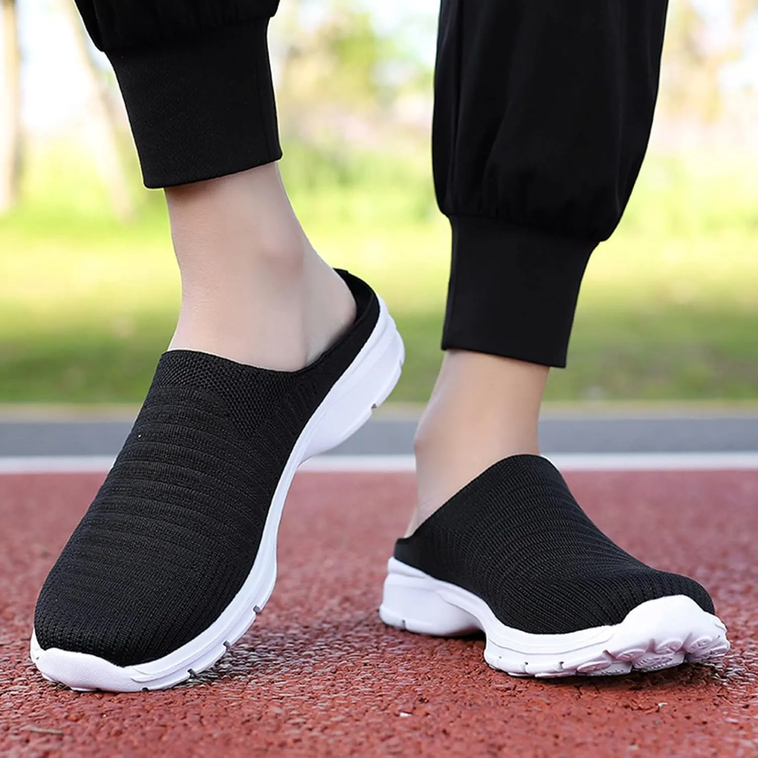 ZSpzx Womens Casual Shoes Slip On Low Top Mesh Breathable Air Cushioned Lightweight Slides Round Toe Memory Foam Closed Toe Comfortable Jogging Shoes Footwear for Daily Wear Outdoor Indoor